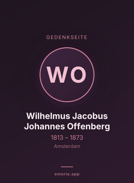 Gedenkportrait von Wilhelmus Jacobus Johannes Offenberg