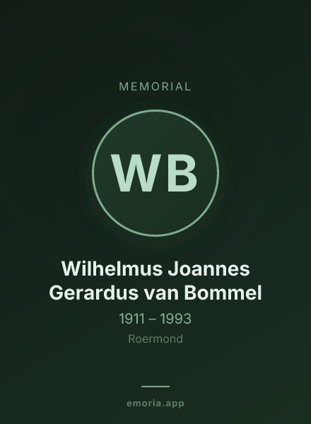 Memorial portrait of Wilhelmus Joannes Gerardus van Bommel