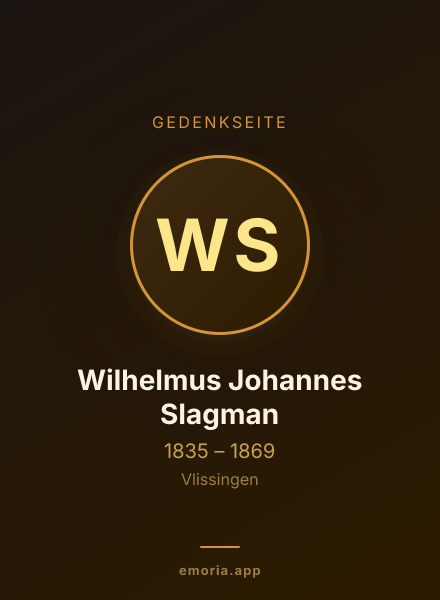 Gedenkportrait von Wilhelmus Johannes Slagman