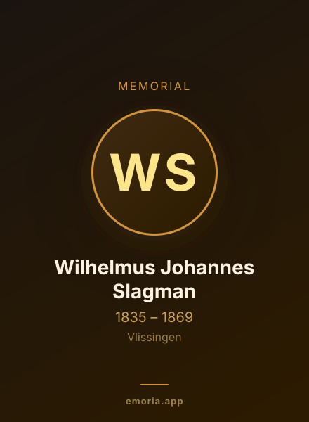 Memorial portrait of Wilhelmus Johannes Slagman