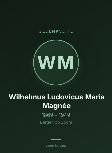 Gedenkportrait von Wilhelmus Ludovicus Maria Magnée