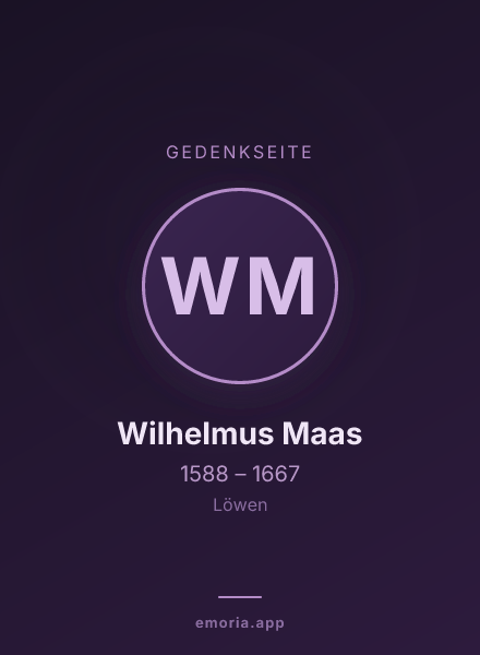 Gedenkportrait von Wilhelmus Maas
