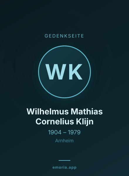 Gedenkportrait von Wilhelmus Mathias Cornelius Klijn