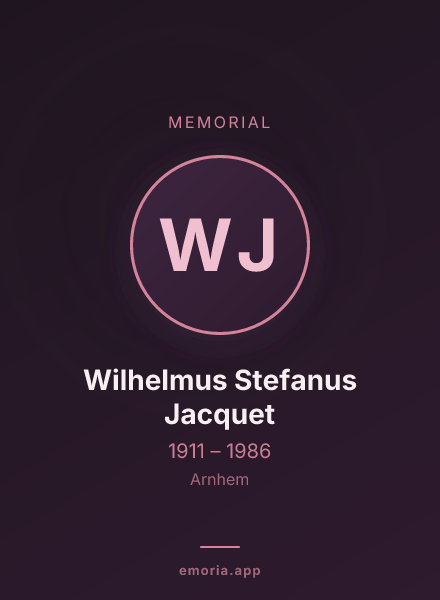 Memorial portrait of Wilhelmus Stefanus Jacquet