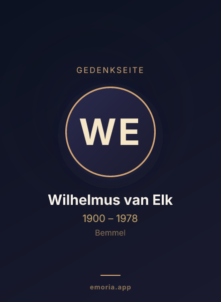 Gedenkportrait von Wilhelmus van Elk