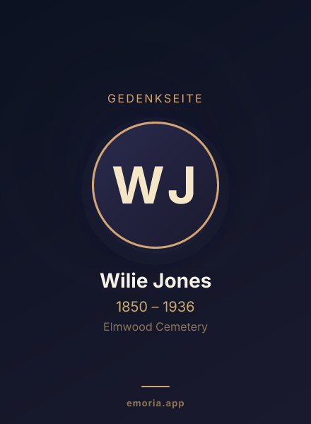 Gedenkportrait von Wilie Jones