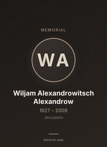 Memorial portrait of Wiljam Alexandrowitsch Alexandrow