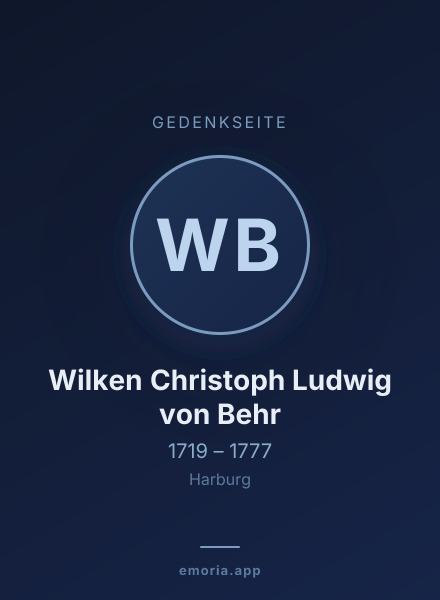 Gedenkportrait von Wilken Christoph Ludwig von Behr