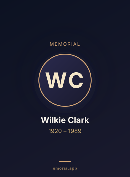 Memorial portrait of Wilkie Clark