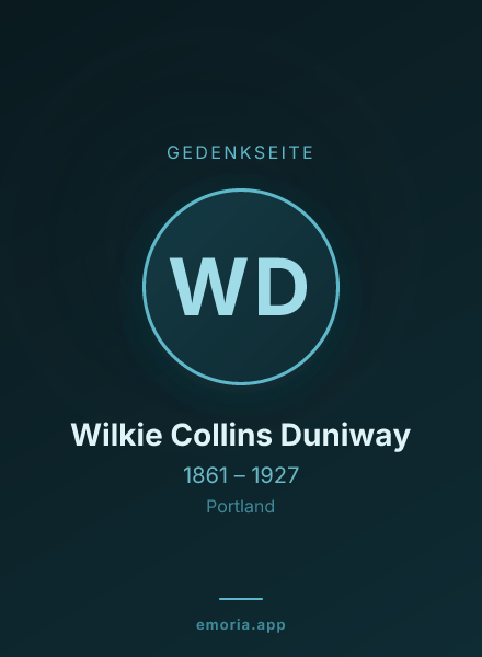 Gedenkportrait von Wilkie Collins Duniway