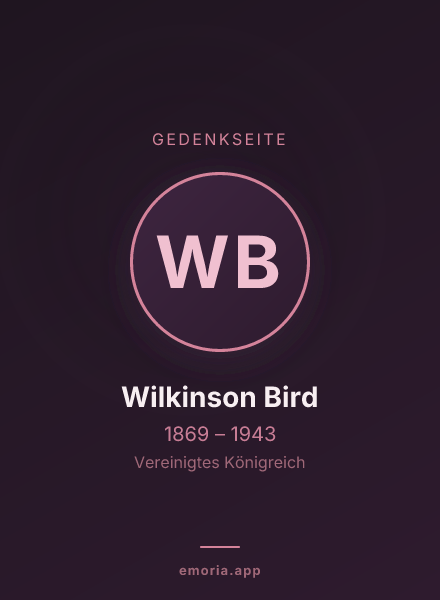 Gedenkportrait von Wilkinson Bird