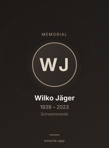 Memorial portrait of Wilko Jäger