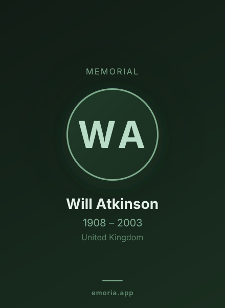 Memorial portrait of Will Atkinson