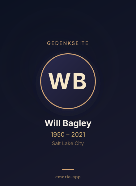 Gedenkportrait von Will Bagley