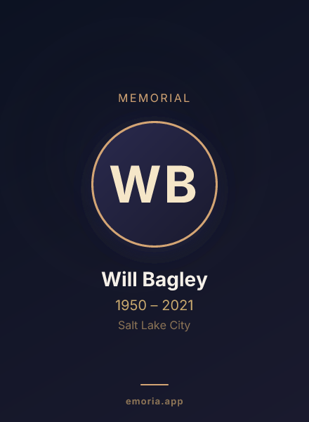Memorial portrait of Will Bagley