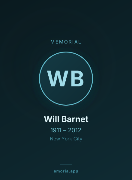 Memorial portrait of Will Barnet