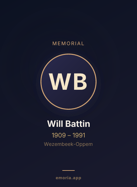 Memorial portrait of Will Battin