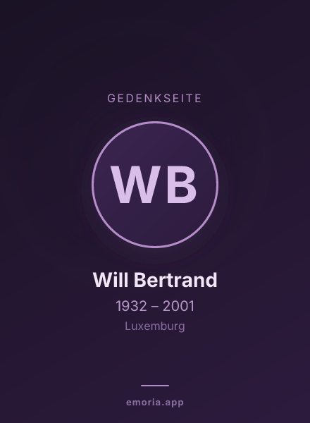 Gedenkportrait von Will Bertrand