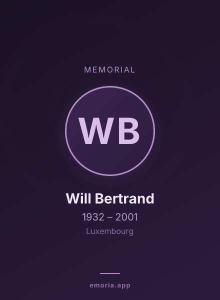Memorial portrait of Will Bertrand