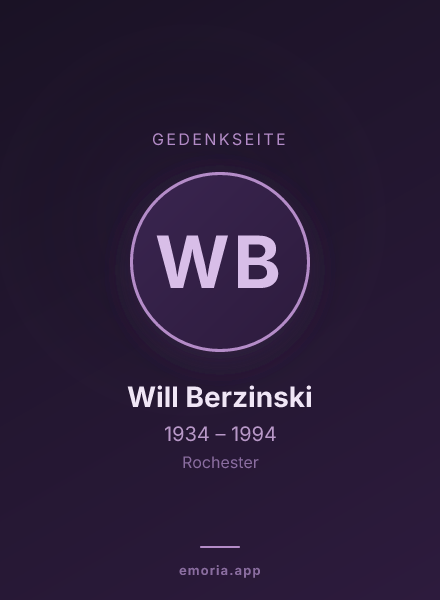 Gedenkportrait von Will Berzinski