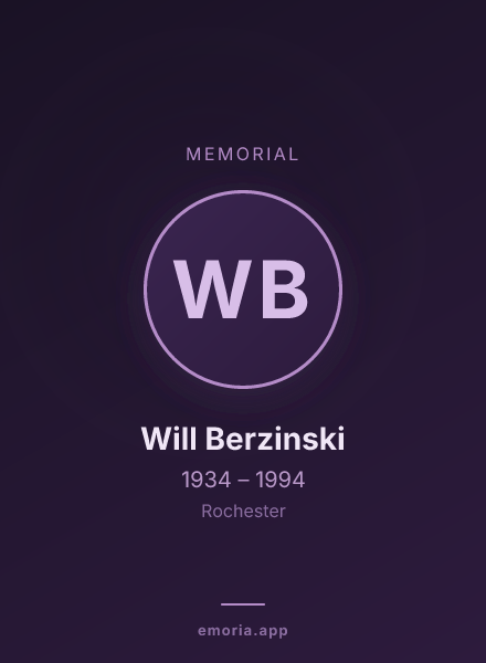 Memorial portrait of Will Berzinski