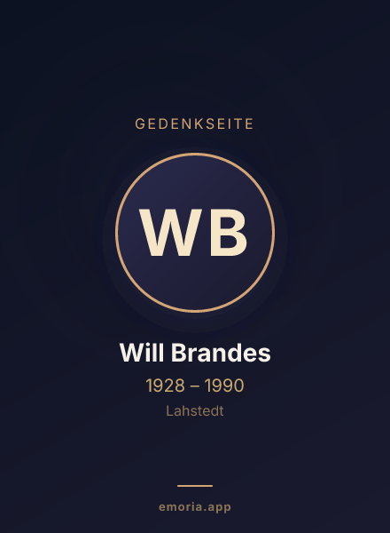 Gedenkportrait von Will Brandes