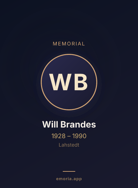 Memorial portrait of Will Brandes