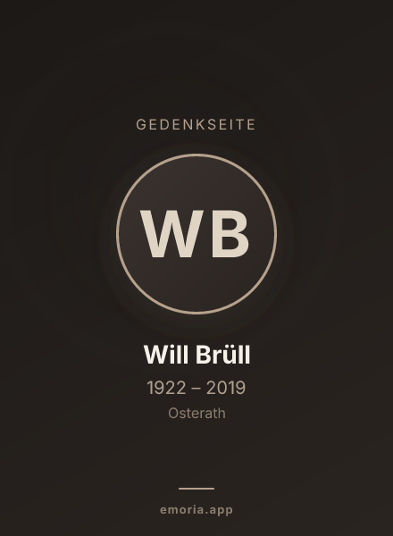 Gedenkportrait von Will Brüll