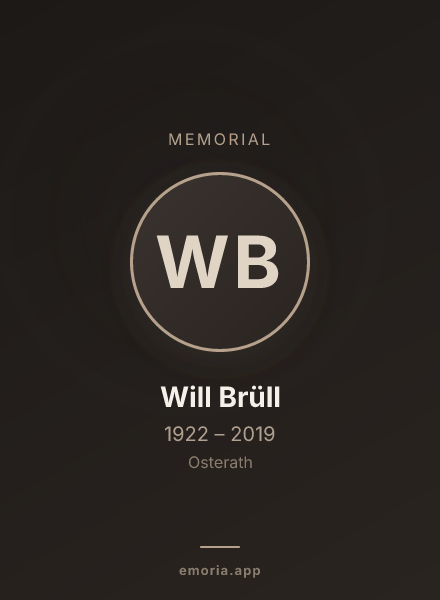 Memorial portrait of Will Brüll