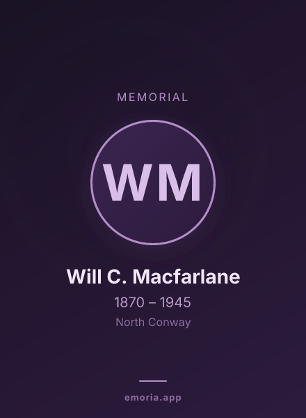 Memorial portrait of Will C. Macfarlane