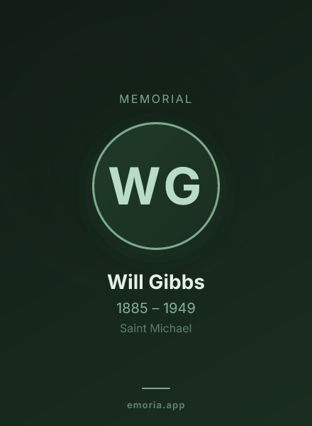 Memorial portrait of Will Gibbs