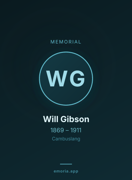 Memorial portrait of Will Gibson