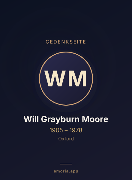 Gedenkportrait von Will Grayburn Moore