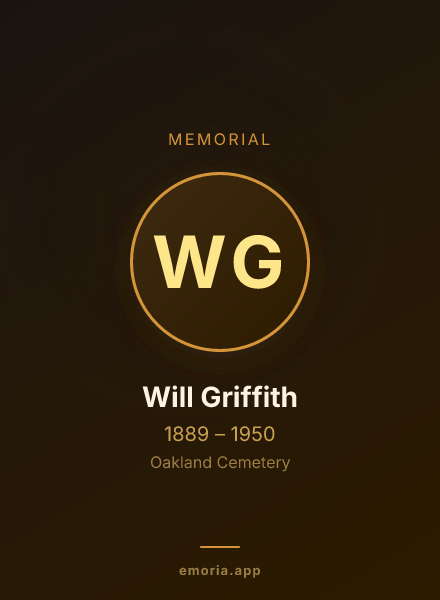 Memorial portrait of Will Griffith