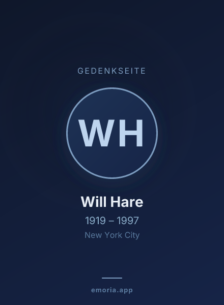 Gedenkportrait von Will Hare