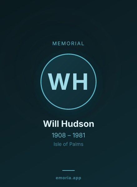 Memorial portrait of Will Hudson