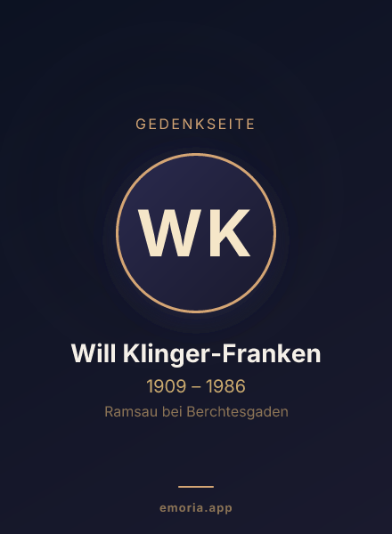 Gedenkportrait von Will Klinger-Franken