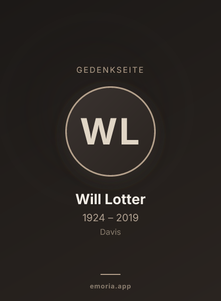 Gedenkportrait von Will Lotter