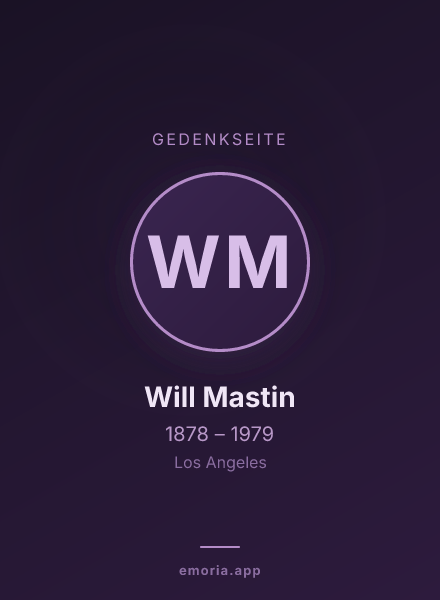 Gedenkportrait von Will Mastin