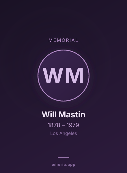 Memorial portrait of Will Mastin