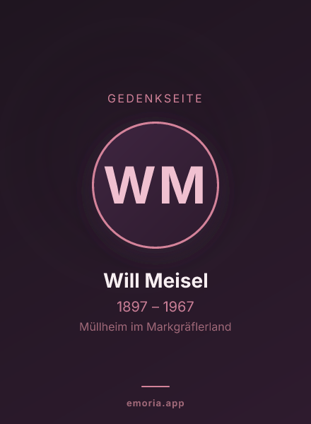 Gedenkportrait von Will Meisel