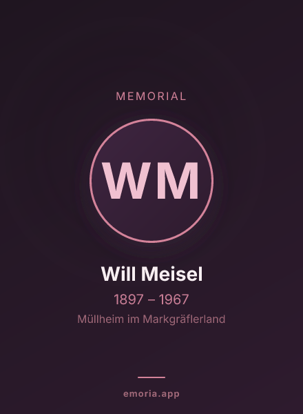 Memorial portrait of Will Meisel