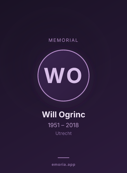 Memorial portrait of Will Ogrinc