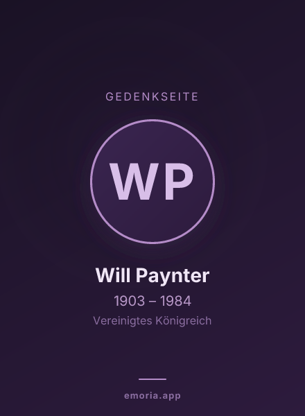 Gedenkportrait von Will Paynter