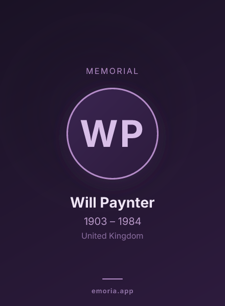 Memorial portrait of Will Paynter