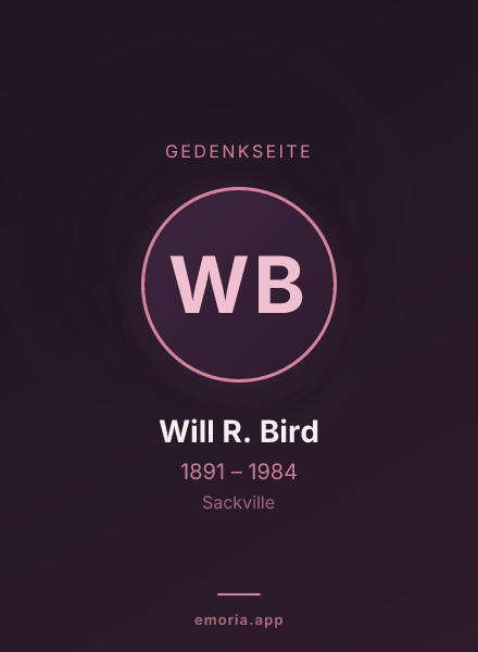 Gedenkportrait von Will R. Bird