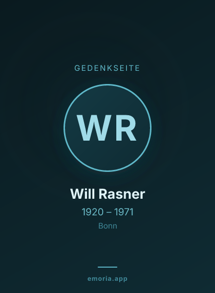Gedenkportrait von Will Rasner