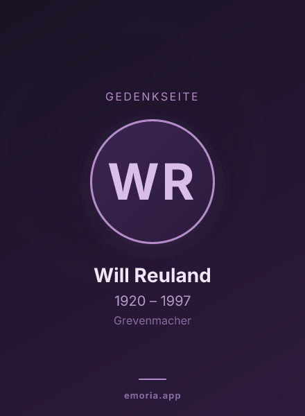 Gedenkportrait von Will Reuland