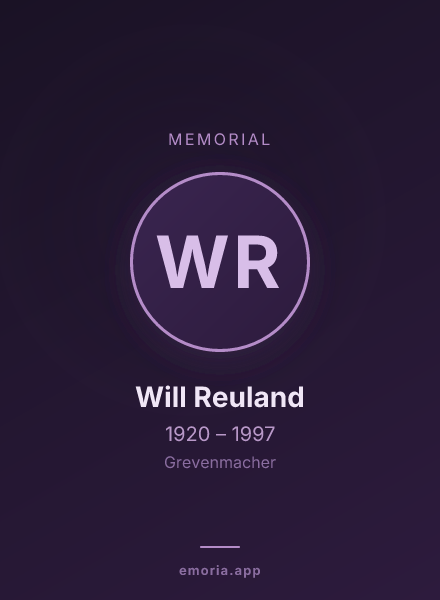 Memorial portrait of Will Reuland