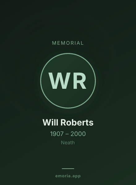 Memorial portrait of Will Roberts